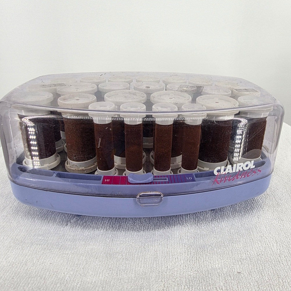 Vintage Clairol Kindness Instant Hairsetter VH-24 Purple 24 Velvet Rollers Heat